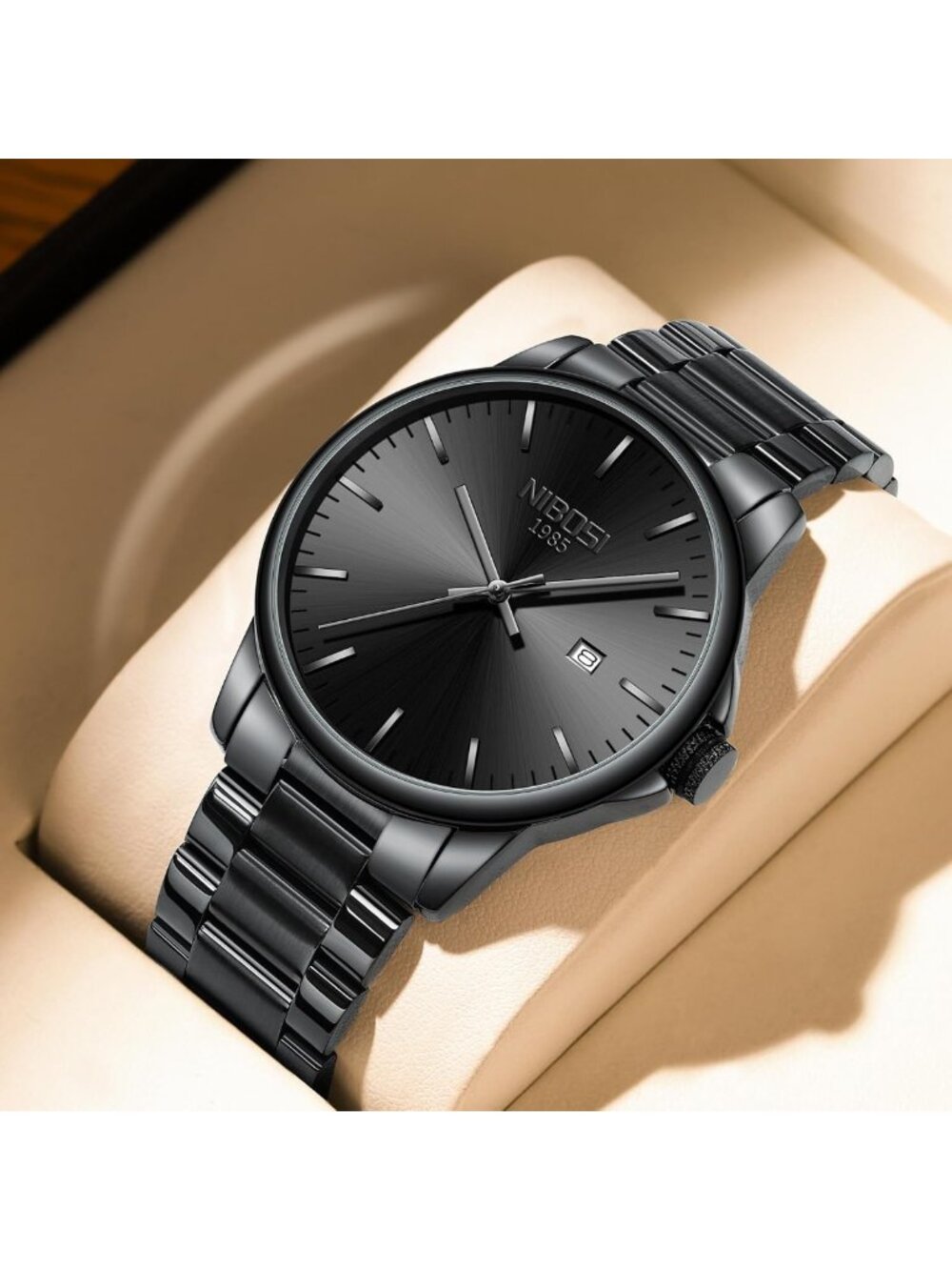 Stylish Men's Analog Quartz Watch - Waterproof Stainless Steel, Day & Date - Picture 5 of 9